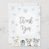 ブルーアークティックオーネダーランド誕生日サンキューカード 招待状 (裏面)