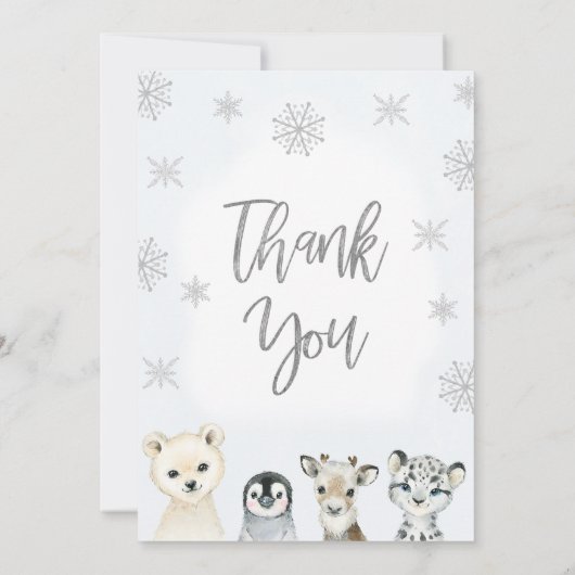 ブルーアークティックオーネダーランド誕生日サンキューカード 招待状 (裏面)