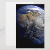 ブルーアース宇宙 感動的 便箋 (正面/裏面)