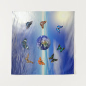 ブルーアース蝶タペストリー タペストリー (正面(横))