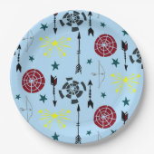 ブルーアーチェリー弓矢と標的 ペーパープレート (正面)