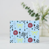 ブルーアーチェリー弓矢と標的 ポストカード (スタンド正面)