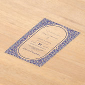 ブルーアーチメキシカンタラベスペインのラ結婚ス アクリル招待状 (レイダウン)