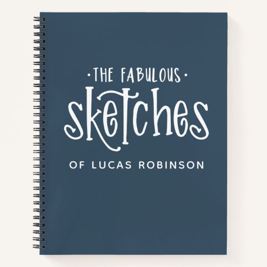 ブルーアーティスパーソナライズされたトのスケッチブック ノートブック (正面)