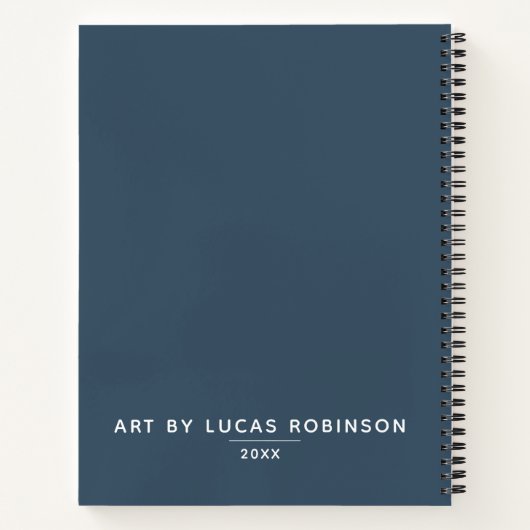 ブルーアーティスパーソナライズされたトのスケッチブック ノートブック (裏面)