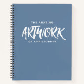 ブルーアーティスパーソナライズされたトのスケッチブック ノートブック (正面)