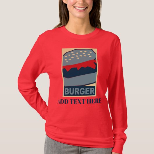 ブルーアートのハンバーガー Tシャツ (正面)
