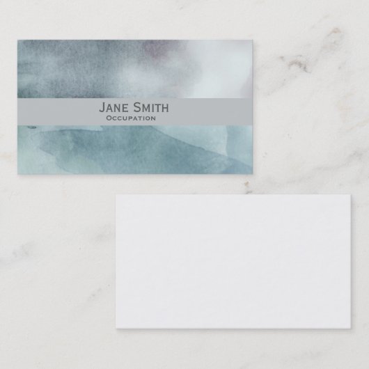 ブルーアートの水モダン色スタイリッシュ 名刺 (正面/裏面)