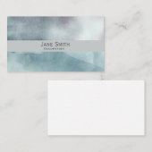 ブルーアートの水モダン色スタイリッシュ 名刺 (正面/裏面)