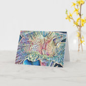 ブルーアートアートノートカードに印象派のリリー カード (黄色い花)