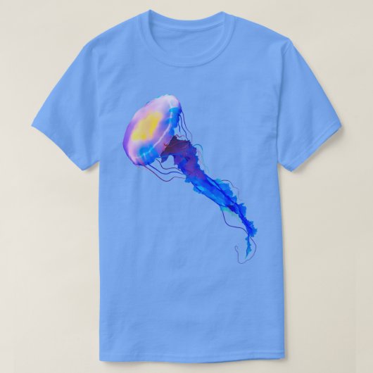 ブルーアートクラゲ Tシャツ (デザイン正面)