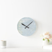 ブルーアートグランジページ ラウンド壁時計 (ホーム)