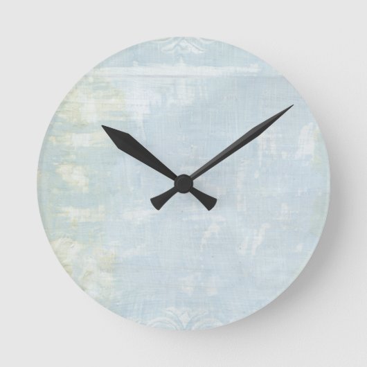 ブルーアートグランジページ ラウンド壁時計 (正面)