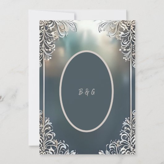 ブルーアートデコ華美フレーム結婚式 (裏面)