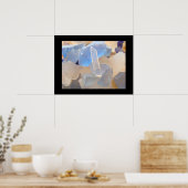 ブルーアートビーチシーガラスプリントコースタルガラス ポスター (キッチン)