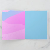 ブルーアートピンク誕生日おひれグリーティング カード (内部)