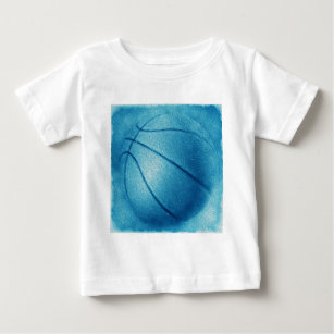 ブルーアートポップ・アートのバスケットボール ベビーTシャツ