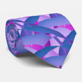 ブルーアートモダングラフィックプリント ネクタイ (ロール)