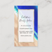 ブルーアートモダンティール（緑がかった色）サンディビーチウォーターカラー ロイヤリティカード (裏面)