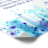 ブルーアート結婚のシーティングテーブルプランナー1-9テーブル ポスター (角)