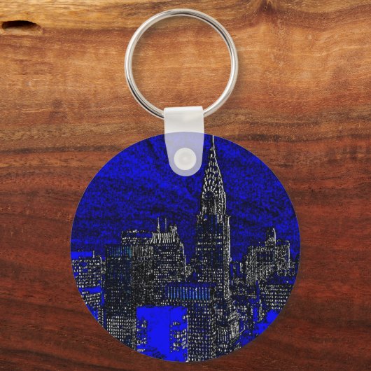 ブルーアーポップ・アートのトニューヨークシティ キーホルダー (正面)