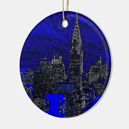 ブルーアーポップ・アートのトニューヨークシティ セラミックオーナメント (左)