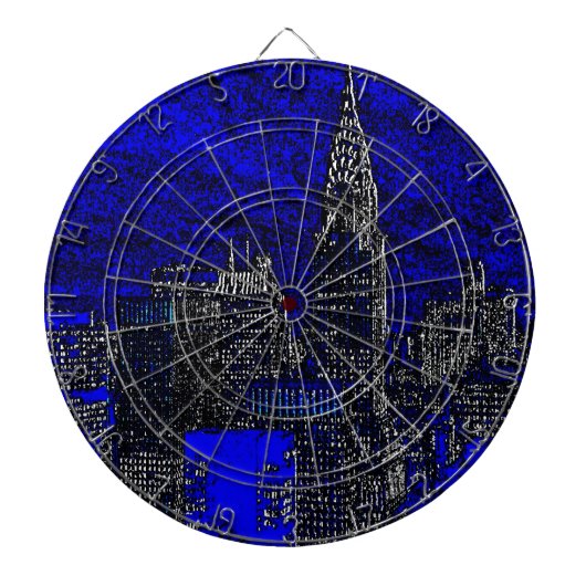 ブルーアーポップ・アートのトニューヨークシティ ダーツボード (正面)