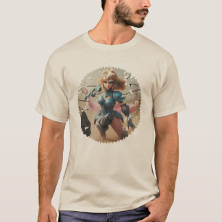 ブルーアーマーの女性 Tシャツ