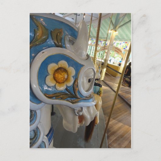 ブルーアーマード馬プロフィール、クレセントパーク回転木馬 ポストカード (正面)