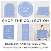 ブルーアーモダンチボタニカル結婚式招待状 招待状