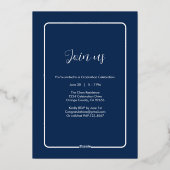 ブルーアーモダンチ写真卒業パーティー 箔招待状 (裏面)