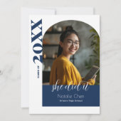 ブルーアーモダンチ写真彼女はそれを卒業した 案内状 (正面)