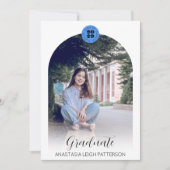 ブルーアーモダンチ卒業2枚の写真 案内状 (正面)