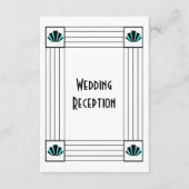 ブルーアールデコデザインウェディングレセプション エンクロージャーカード (正面)