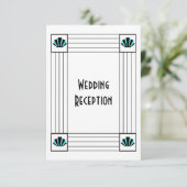 ブルーアールデコデザインウェディングレセプション エンクロージャーカード (スタンド正面)