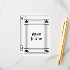 ブルーアールデコデザインウェディングレセプション エンクロージャーカード