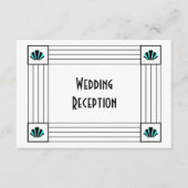 ブルーアールデコデザインウェディングレセプション エンクロージャーカード (正面)