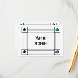 ブルーアールデコデザインウェディングレセプション エンクロージャーカード