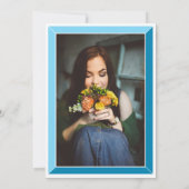 ブルーアールデコフォト誕生日サプライズパーティー 招待状 (裏面)