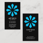 ブルーアールデコフラワースター – 黒 名刺 (正面/裏面)