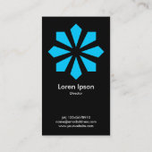 ブルーアールデコフラワースター – 黒 名刺 (裏面)