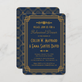 ブルーアールデコリハーサルディナー招待状 招待状