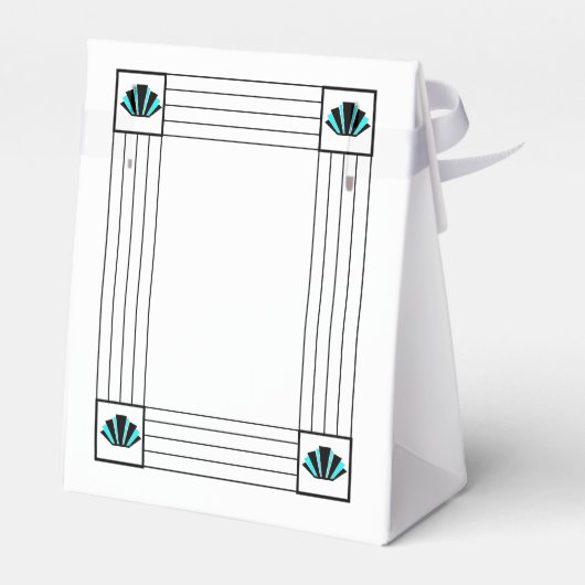 ブルーアールデコ結婚デザイン フェイバーボックス (裏面サイド)