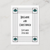 ブルーアールデコ結婚デザイン プレイスカード (裏面)