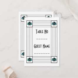 ブルーアールデコ結婚デザイン プレイスカード