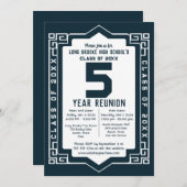 ブルーアールデコ5年高校クラス懇親会 招待状 (正面/裏面)