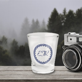 ブルーアールヌーボーモノグラム ショットグラス