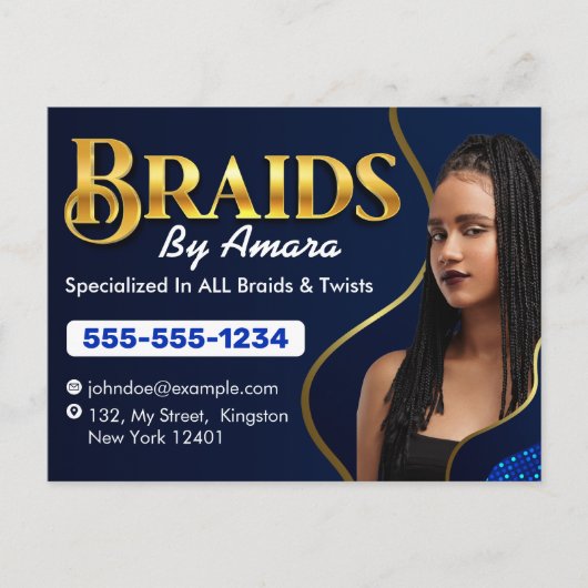 ブルーア王室のフリカ毛編み写真編みサロン ポストカード (正面)