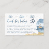 ブルーア航海のホイ赤ちゃんシャワー用のボーイブック エンクロージャーカード (正面)