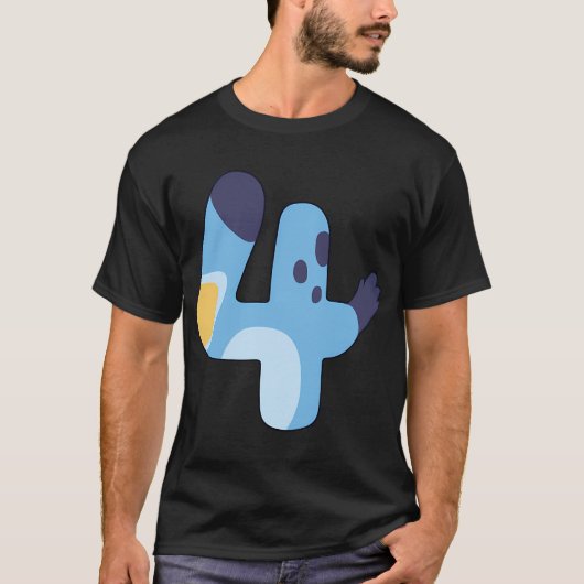 ブルーイの4歳の誕生日 Tシャツ (正面)